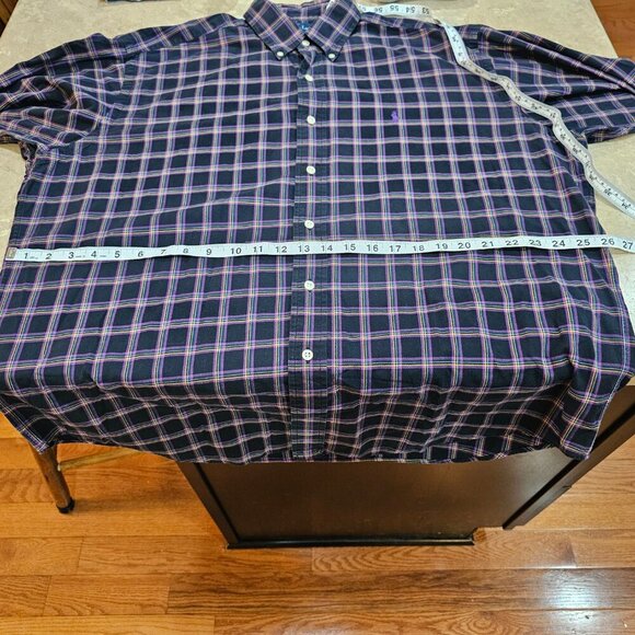 Men's Ralph Lauren Blake Plaid‎ Button Down Shirt Size L Purple Pony - Picture 4 of 7